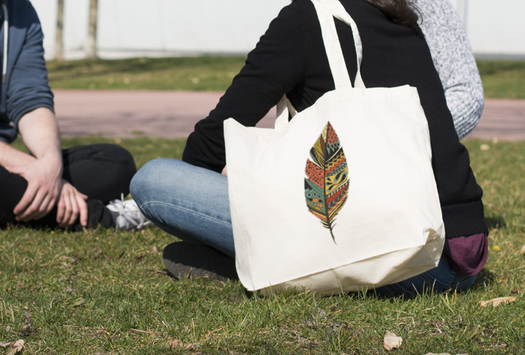 Bolsa textil de asa larga personalizada con Foto ·